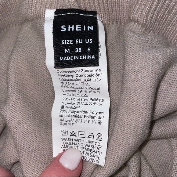 SHEIN Cream Boot Cut Fold Over Flare Knit Pants, Excellent Condition - Picture 8 of 8